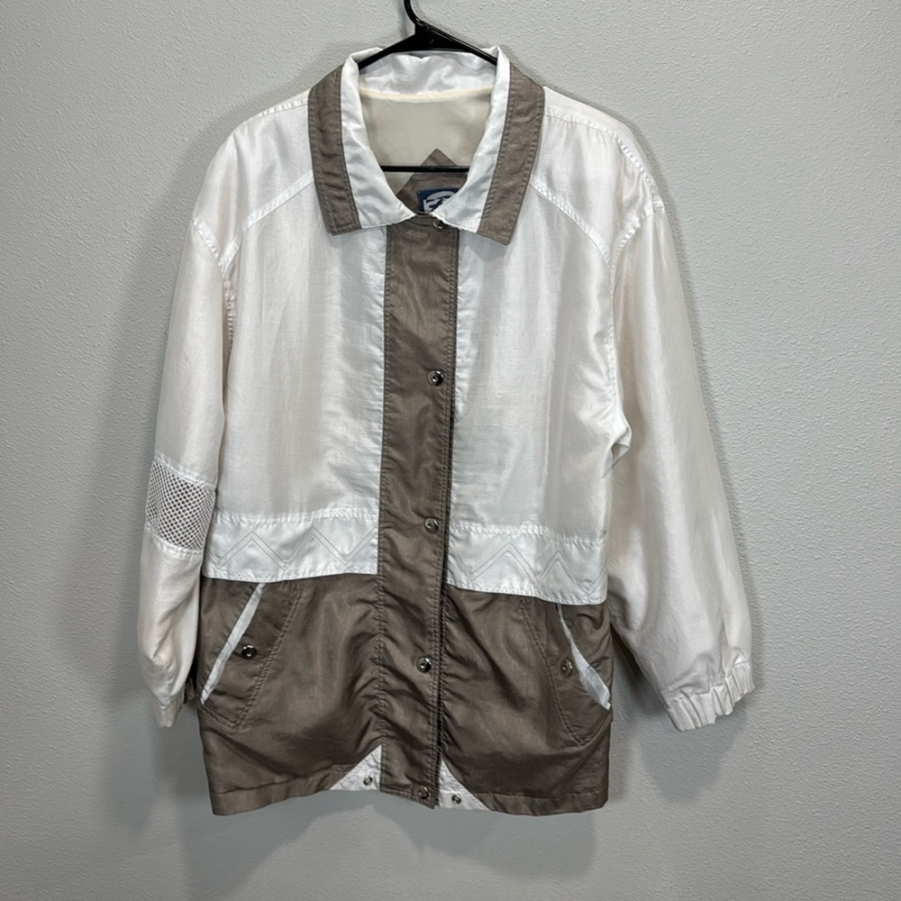 Braetan windbreaker vintage made in Ukraine jacket‎ white tan